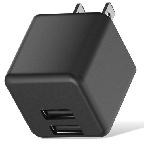 エレコム ELECOM スマホ充電器 AC充電器 USBポート×2 2.4A出力 コンパクト キューブ型 ブラック ケーブルクリップ スマホ タブレット MPA-ACU11BK