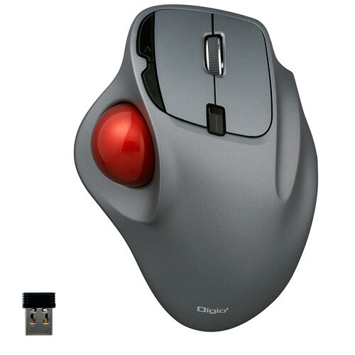 ナカバヤシ Digio2 無線光学式親指トラックボール 5ボタン グレー MUS-TRIF175GY ナカバヤシ Digio2 無線光学式親指トラックボール 5ボタン グレー MUS-TRIF175GY