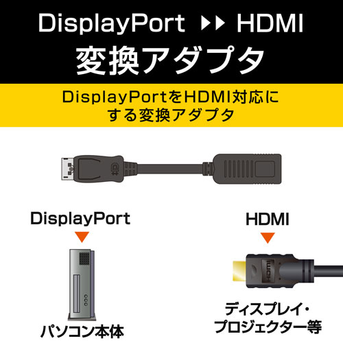 ポスト投函 エレコム ELECOM DisplayPort-HDMI変換アダプタ AD-DPHBK