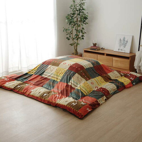 メーカー直送 イケヒコ こたつカバー 長方形 カバー ギャッベ柄 ノルディック レッド 約215×255cm こたつ布団 メーカー直送 イケヒコ こたつカバー 長方形 カバー ギャッベ柄 ノルディック レッド 約215×255cm こたつ布団