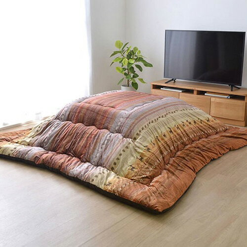 メーカー直送 イケヒコ ギャッベ柄 こたつ布団 長方形 掛け単品 オレンジ 約205×315cm メーカー直送 イケヒコ ギャッベ柄 こたつ布団 長方形 掛け単品 オレンジ 約205×315cm