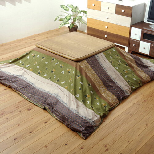 メーカー直送 イケヒコ 和柄 こたつ布団カバー 長方形 こよみ グリーン 約215×255cm