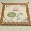 メーカー直送 イケヒコ 純国産 袋織 い草御前(仏前)座布団 蓮の花 約70×70cm