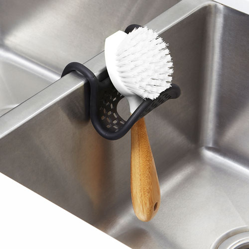 umbra 蛇口にかけるスポンジホルダー ブラック キッチン 台所用品 スポンジラック ソープディッシュ ソープトレイ スポンジ置き 石鹸置き 石けん