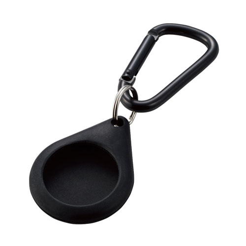 ポスト投函 エレコム ELECOM AirTag用ケース 保護カバー シリコン カラビナ付 アンチダストコート 持ち運び ブラック AT-SCKBK