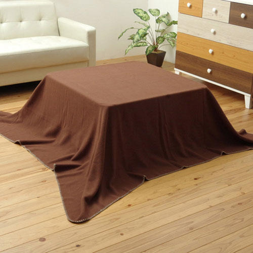メーカー直送 イケヒコ フリース こたつ用中掛け毛布 ブリック中掛 フラット ブラウン 約180×230cm フラットタイプ