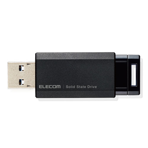 【送料無料】エレコム ELECOM SSD 外付け ポータブル 250GB 小型 ノック式 USB3.2（Gen1）対応 ブラック PS4/PS4Pro/PS5 ESD-EPK0250GBK