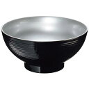 耐熱6.5寸乱筋木目丼 外黒内光銀
