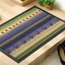 メーカー直送 イケヒコ 玄関マット 洗える シェスタブルー 約50×80cm(3)