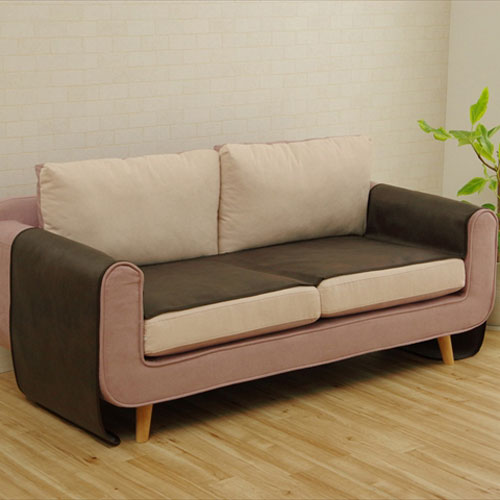 メーカー直送 イケヒコ ソファーカバー 座面 引っかき傷防止 抗菌 シワになりにくい ずれにくい ダークブラウン 約50×320cm