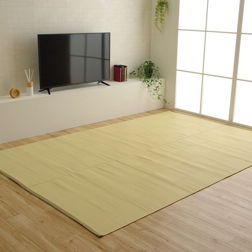 メーカー直送 イケヒコ ラグ 洗える カーペット 日本製 国産 抗菌 防臭 消臭 アウトドア レジャー 敷物 和室 シンプル アイボリー 江戸間1畳 約88×176cm