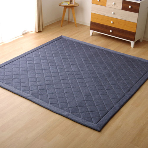 メーカー直送 イケヒコ ラグ カーペット デニム調 ニットキルトラグアルバ2IT ブルー 約145×145cm 正方形 コンパクトラグ メーカー直送 イケヒコ ラグ カーペット デニム調 ニットキルトラグアルバ2IT ブルー 約145×145cm 正方形 コンパクトラグ