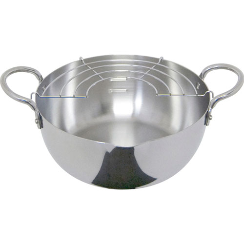 ウルシヤマ ステンレス揚げ鍋 22cm 揚げアミ付