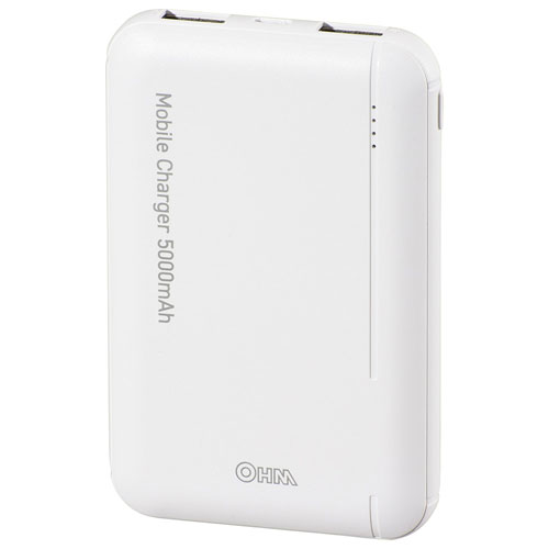 オーム電機 モバイルチャージャー 5000mAh SMP-JV52W オーム電機 モバイルチャージャー 5000mAh SMP-JV52W