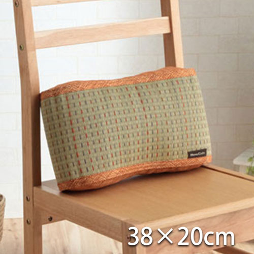 メーカー直送 イケヒコ クッション くつろぎ リラックス い草 抗菌防臭 消臭 シンプル 小林製薬コバガード使用 約38×20cm オレンジ