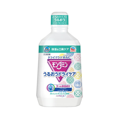 -------------------------------------------------------------- 画像はイメージです。 ※ PC環境により実際の色味や質感と異なって表示される場合がございます。 ※ 部品・パーツなどの一部の商品では本体の商品画像を使用しております。 ※ 製品の仕様・画像・パッケージは、メーカー側から予告なく変更される場合があります。 -------------------------------------------------------------- ■すすぐだけで、介護で気になるお口の乾き、口臭をしっかりケアできる洗口液です。■みがき残しもしっかり洗浄。■3つの保湿成分配合、お口にやさしいノンアルコールタイプです。■表示成分/全成分溶剤…水、湿潤剤…グリセリン、溶剤…PG、湿潤剤…ベタイン、マコンブエキス、ヒアルロン酸Na、洗浄剤…セテス-25、PEG-100水添ヒマシ油、pH調整剤…クエン酸、クエン酸Na、矯味剤…キシリトール、サッカリンNa、海塩、保存剤…フェノキシエタノール、セチルピリジニウムクロリド、メチルパラベン、粘度調整剤…ヒドロキシエチルセルロース、香料(レモンミントイプ)■原産国：日本【使用方法】適量約20mL(キャップ半分の線)をお口に含んで、20〜30秒程すすいでから吐き出してください。使用後、お口を水ですすぐ必要はありません。【注意】・内服液ではありません。・誤飲、誤嚥にご注意ください。・口腔ケアに介助が必要な方や嚥下障害がある方に使用する場合は、医師や歯科医師等の指導に従ってください。・口中の異常、発疹、かゆみ等の症状が現れた場合は使用を中止し、医師や歯科医師に相談してください。・直射日光を避け、子供や第三者の監督が必要な方の手の届かないところに保管してください。 【発売元、製造元、輸入元又は販売元】アース製薬 商品区分：医薬部外品広告文責：ナチュラルウェブ株式会社TEL：03-6423-0750※パッケージ・内容等予告なく変更する場合がございます。 【メーカー・ブランド】 あーす製薬 / アースせいやく うるおい ドライマウス お年寄り 【#194】　