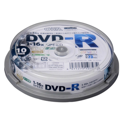 オーム電機 DVD-R 16倍速対応 データ