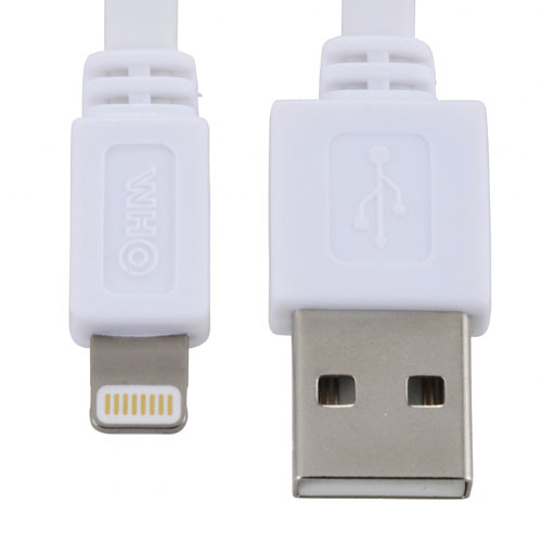 オーム電機 AudioComm ライトニングケーブル フラットタイプ 1m IP-C10FH-W