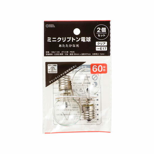 ŵ ߥ˥ץȥŵ E17 60W ꥢ 2ĥå LB-PS3554C-2PN