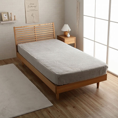 メーカー直送 イケヒコ ボックスシーツ シングル フェイクファー 洋式 ベッド用 マットレスカバー BOX 洗える 冬用 あったか パールグレー