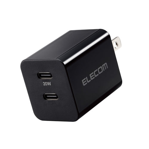 エレコム ELECOM USB Type-C 充電器 PD対応 最大出力20W iPhone iPad Air Galaxy Xperia AQUOS OPPO Android 小型 軽量 ブラック MPA-ACCP35BK