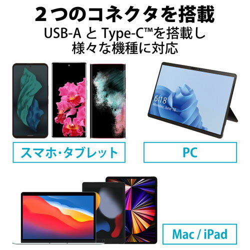 ポスト投函 エレコム ELECOM USBメモリ 64GB USB3.2 Gen1/3.1 Gen1/3.0/2.0 Type-C/USB A 200MB/s Windows 11 Mac Android iPad ブラック MF-CAU32064GBK