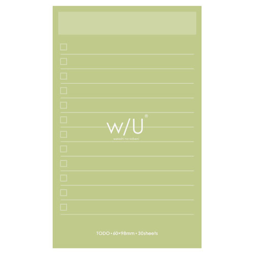ナカバヤシ w/U watashi no sobani ノート付箋 スリム ピスタチオグリーン WU-FSTN-R-G