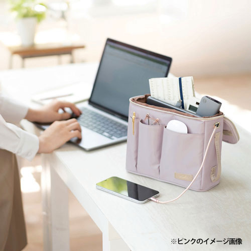 クツワ キャリングボックス ネイビー LF002NB ガジェットケース 撥水 テレワーク おしゃれ webbymono-14507103 mono サンプル画像3