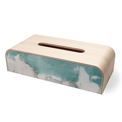 ヤマト工芸 painting tissue ペインティングティッシュ ティッシュケース ペールブルーグリーン YK22-002 ティッシュボックス 木製 ペイント ナチュラル 日本製 [2]