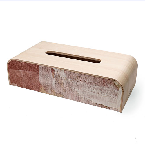 ヤマト工芸 painting tissue ペインティングティッシュ ティッシュケース コーラルピンク YK22-002 ティッシュボックス 木製 ペイント ナチュラル 日本製 [2]