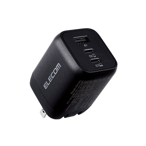 エレコム ELECOM 充電器 PD 65W タイプC×2 USB A×1 MacBook Pro/Air レノボ Dell HP NEC iPad iPhone Android ブラック ACDC-PD4465BK