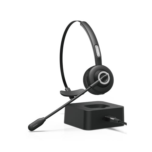 エレコム ELECOM ワイヤレス ヘッドセット 片耳 Bluetooth マイク付き オーバーヘッドタイプ 充電スタンド付き iPhone Android対応 ブラック LBT-HSOH14BK