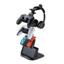 サンワサプライ ゲームコントローラースタンド ヘッドフォンホルダー付 ブラック JY-STN1BK