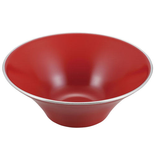 カンダ メタル丼 フラワー 厚口 渕磨きタイプ 塗装仕様 赤