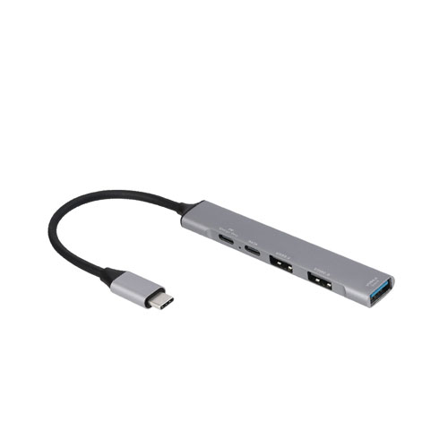 ナカバヤシ Digio2 USB3.2Gen1+2.0 4ポートアルミハブ PD対応 グレー UH-C3384GY