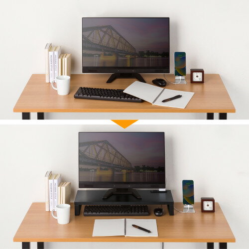 サンワサプライ コンセント付きモニター台 W600 ブラック MR-LC212BK