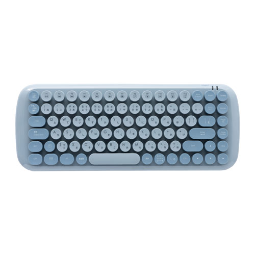 ナカバヤシ Digio2 無線 キーボード ラウンドキートップタイプ ブルーグレー MK-03KBBL