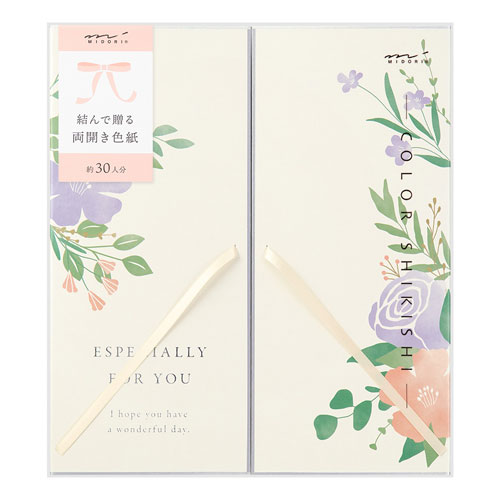 デザインフィル カラー色紙 両開き リボン 花柄 33265006