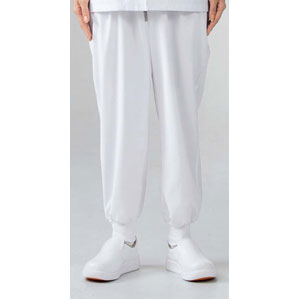 【レビューで1000円OFF】男女兼用パンツ 7-521 白 L