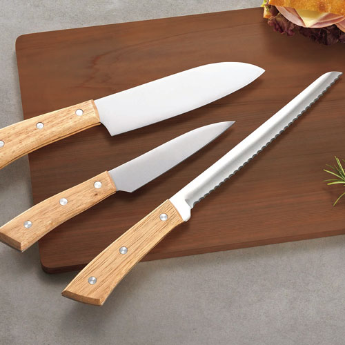 カクセー Lugna wood ルグナウッド パン切り包丁 LW-03 3