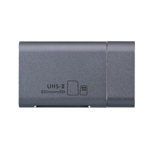 ナカバヤシ Digio2 USB Type-C カードリーダー/ライター UHS-II対応 グレー CRW-C3SD91GY