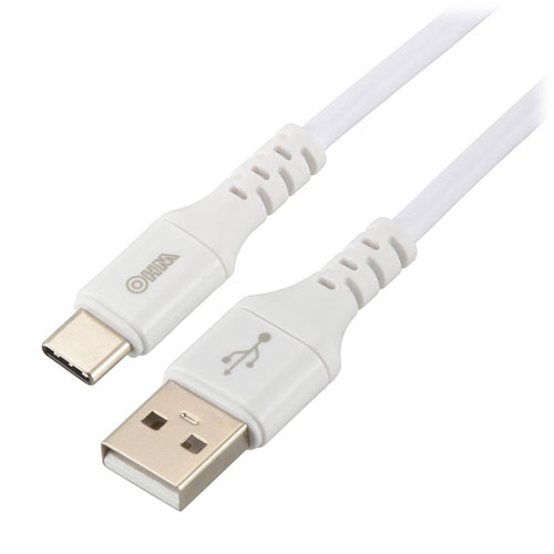 オーム電機 Type-Cケーブル USB-A to USB-C 2m ホワイト SMT-L20CAS-W