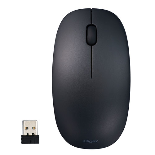 ナカバヤシ Digio2 無線 2Way電池マウス 3ボタン/BlueLEDタイプ ブラック MUS-RKT211BK