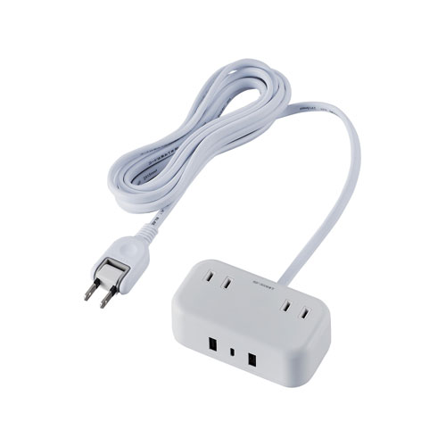 エレコム ELECOM 32Wデスクトップ型USBタップ 3m 2個口 ホワイト ECT-25230WH