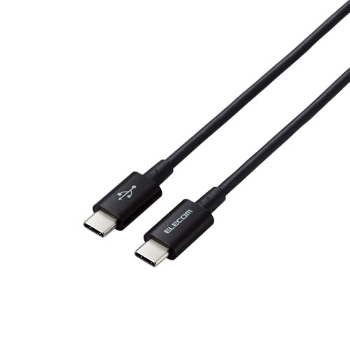 【送料無料】ポスト投函 エレコム ELECOM USB2.0ケーブル 認証品 C-C やわらか耐久 USB PD対応 1.2m ブラック MPA-CCYS12NBK