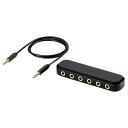 エレコム ELECOM オーディオ分配アダプター 5分配 0.5mm ブラック EHP-35AD05BK