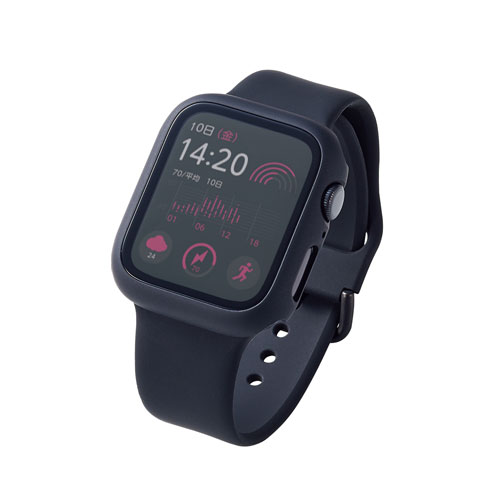 ポスト投函 エレコム ELECOM Apple Watch 44mm用フルカバーケース プレミアムゴリラガラス 高透明 ブラック AW-20MFCGOBK