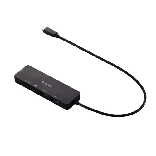ポスト投函 エレコム ELECOM USB Type-C ハブ USB3.1 Gen1 USB-A×3 SD+microSD×1 バスパワー Windows 11 10 mac OS iPad MacBook ブラック U3H-MSD3007BBK