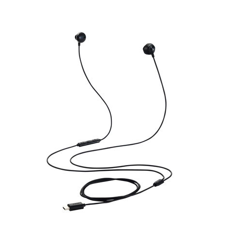 エレコム ELECOM タイプC イヤホン 有線 マイク付き セミオープン型 通話対応 USB Type-C ポート iPhone iPad Android ブラック EHP-DF13IMBK