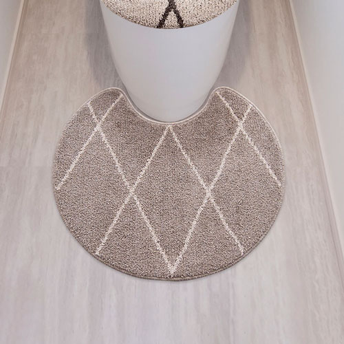 Toilet Mats - オカトー ファミーユルタン トイレマット 55X60cm ベージュ